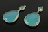Aqua Chalcedony Earrings Bezel Sold As Pair, (EARR/AQUA/01)